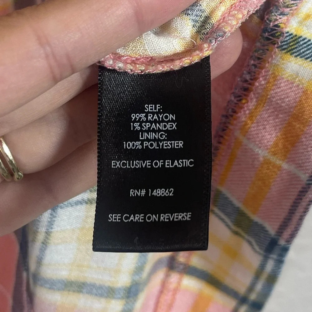 Torrid Plaid Button Down Front Square Neck Babydoll Blouse Women’s US 2X - Picture 7 of 11